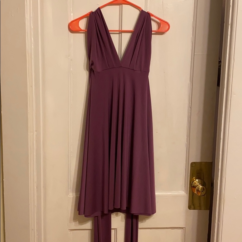 Von Vonni Purple Convertible Multi-way Tie Dress